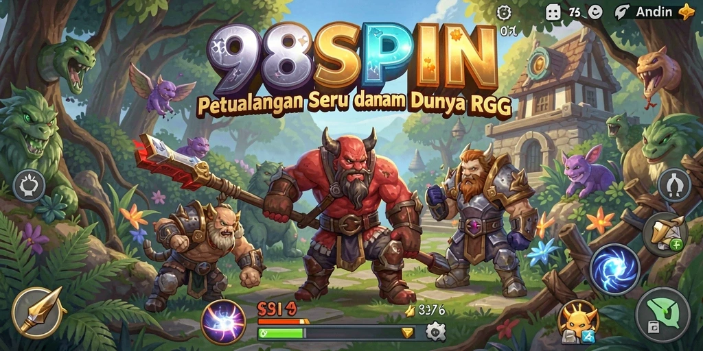 Gambaran aksi seru dalam permainan RPG 98SPIN.