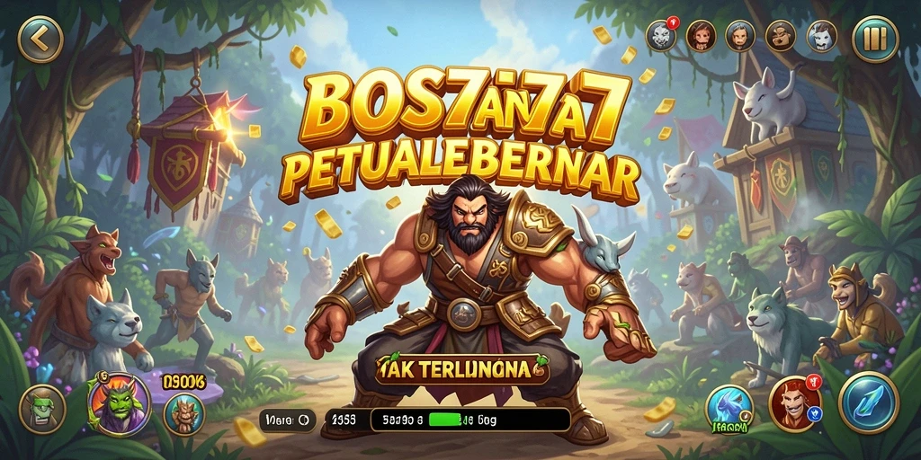 Tangkapan layar gameplay <strong>BOS777</strong> menunjukkan karakter yang beraksi di lingkungan menantang.