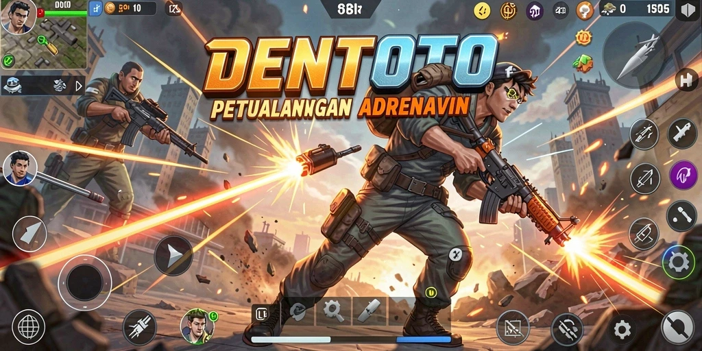 Tangkapan layar dari gameplay DENTOTO yang menampilkan aksi seru.
