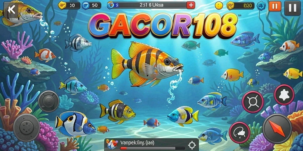 Tampilan gameplay seru saat menembak ikan di GACOR108.
