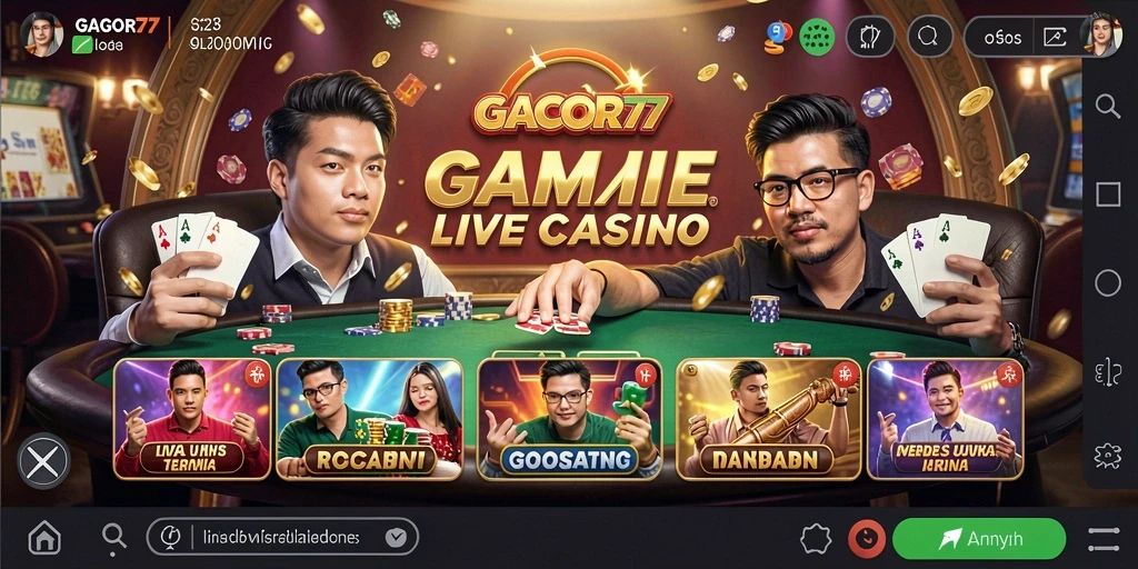 Tampilan gameplay Live Casino yang mendebarkan di GACOR77.