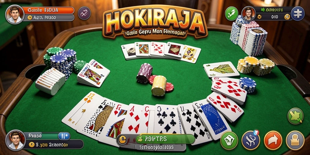 Tampilan gameplay seru dari HOKIRAJA dalam permainan Gaple.