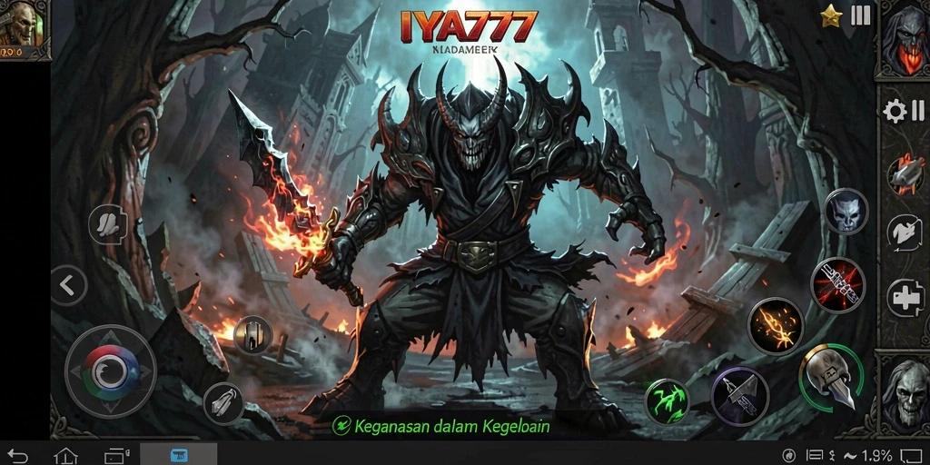 Screenshot gameplay IYA777 menampilkan suasana Horror mencekam.