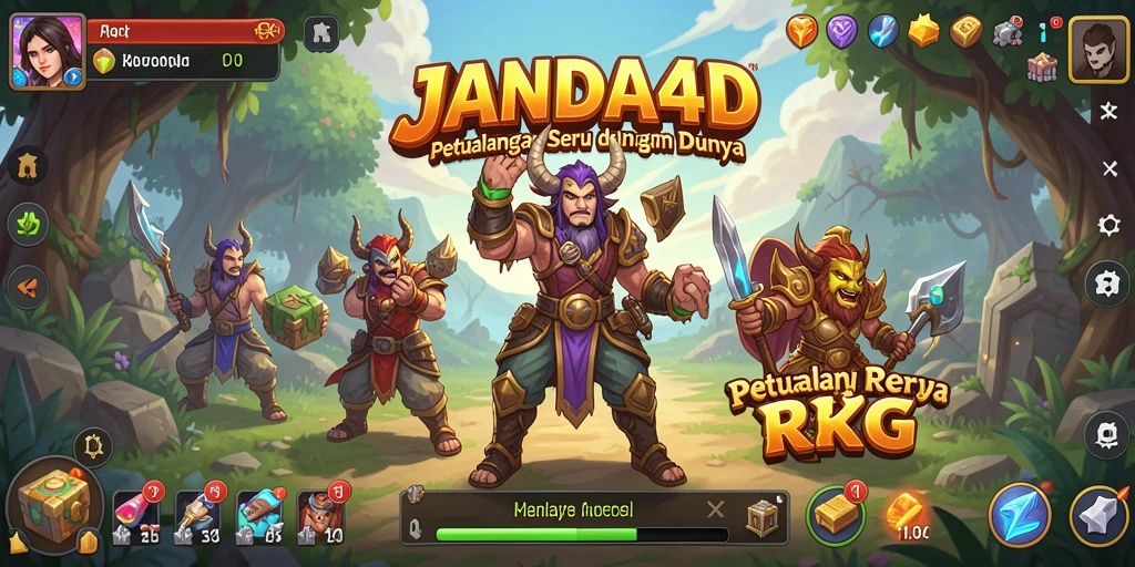Tampilan gameplay RPG JANDA4D yang menarik dan penuh warna.