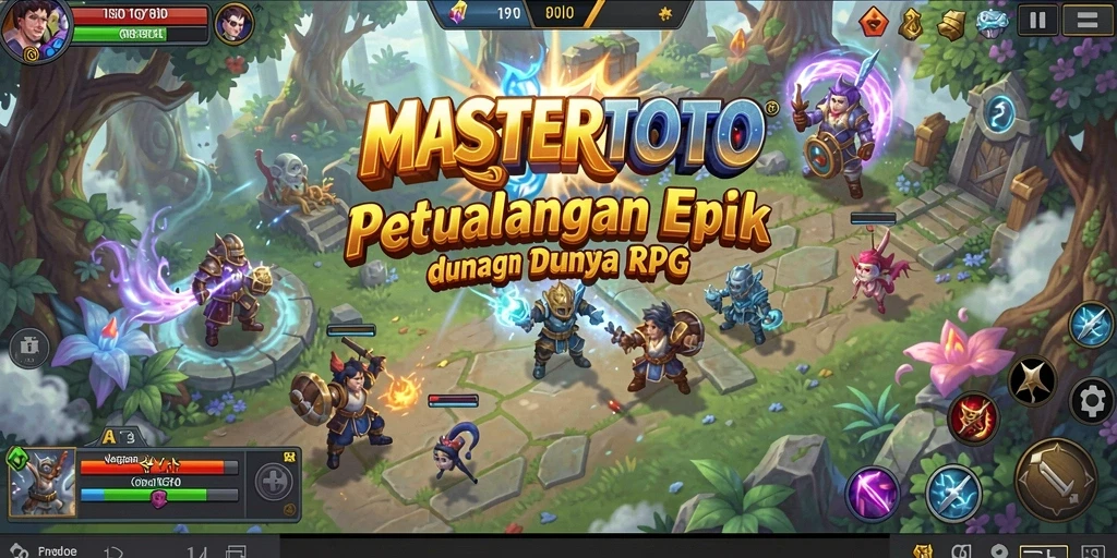 Tampilan gameplay MASTERTOTO menampilkan aksi seru dalam pertempuran RPG.