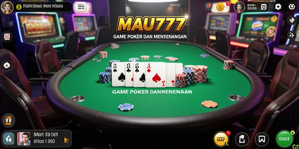 Tampilan menarik dari gameplay Poker di MAU777.