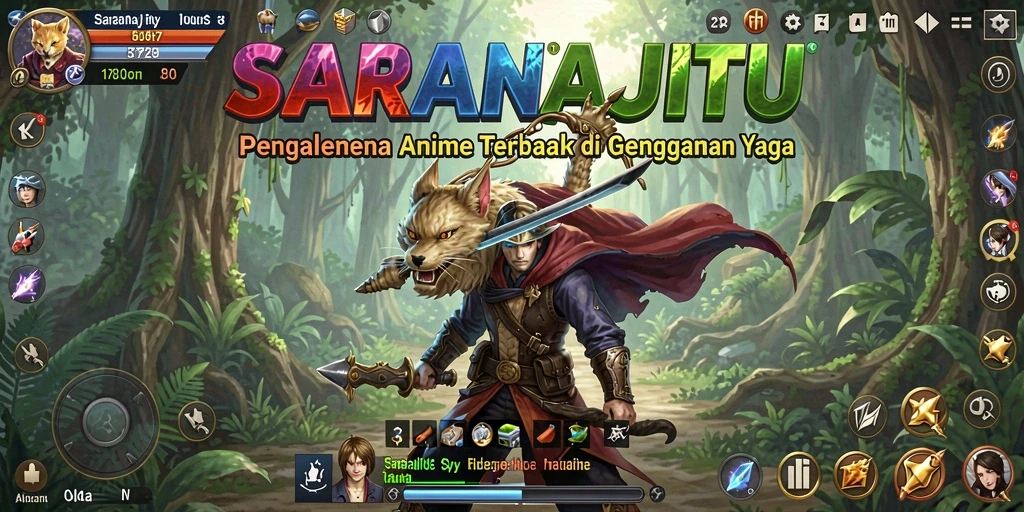Tampilan gameplay <strong>SARANAJITU</strong> yang menakjubkan dengan aksi seru dan karakter anime.