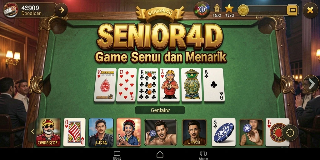 Tampilan gameplay menarik dari SENIOR4D yang menggambarkan aksi Domino.