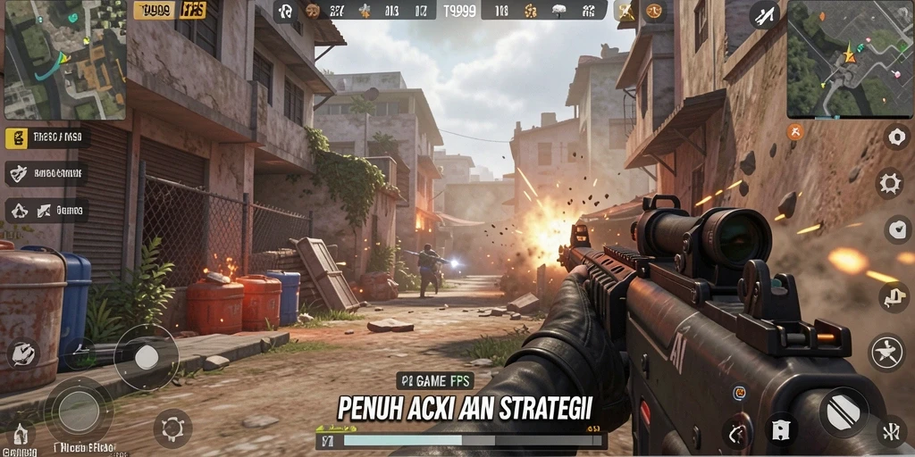 Tampilan mengesankan dari gameplay T9999 dalam pertempuran FPS penuh aksi.