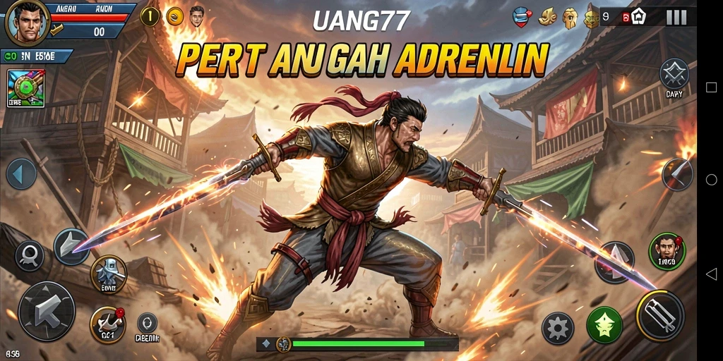 Tampilan seru dan mendebarkan dari gameplay UANG77 dengan aksi Fighting yang intens.