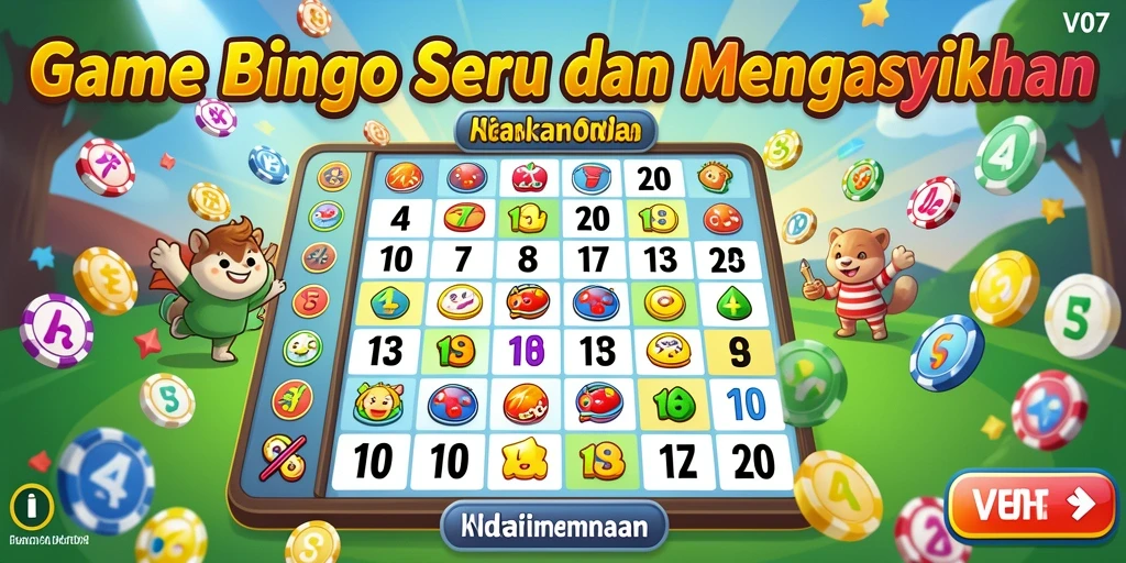 Tampilan menawan dari gameplay V07 dengan angka Bingo yang mencolok.