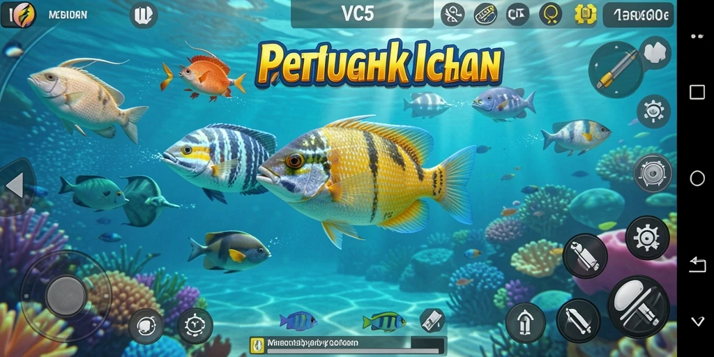 Gameplay seru VC5 saat menangkap ikan di bawah laut.