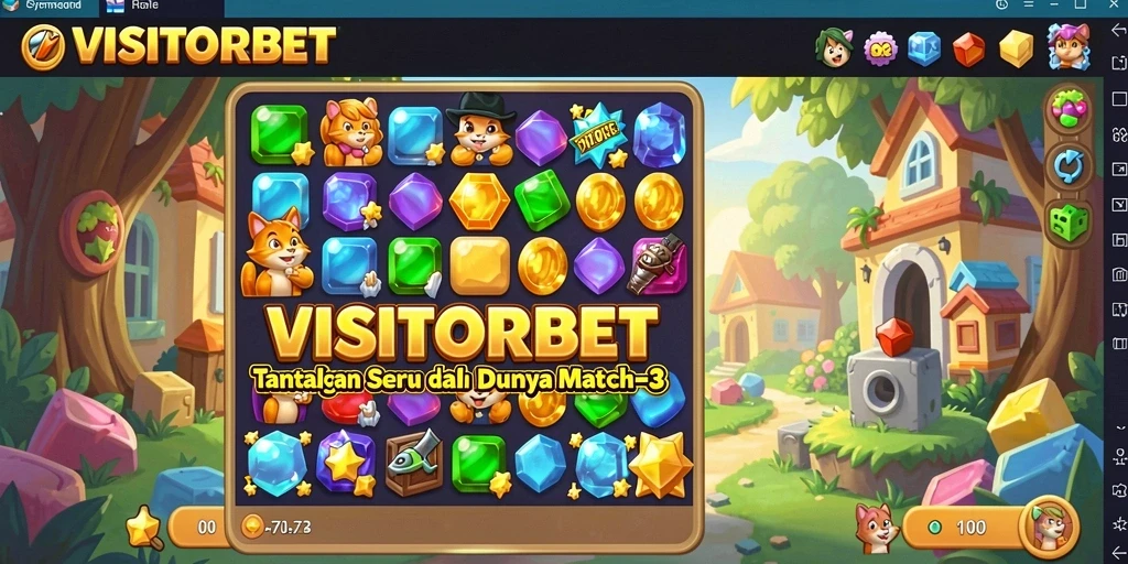 Tampilan gameplay seru dalam VISITORBET yang penuh warna.