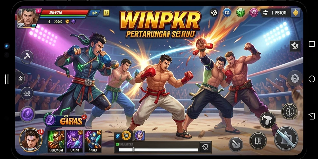 Gameplay mendebarkan dengan aksi pertarungan karakter yang seru.